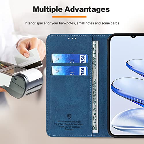 GoodcAcy for Honor X8 5G/Honor X6/Honor 70 Lite Case Leather Wallet Book Flip Folio Stand View Magnetic Closure with Card Slots Cover Case Compatible with Honor X8 5G/Honor X6/Honor 70 Lite (Blue) - Image 3