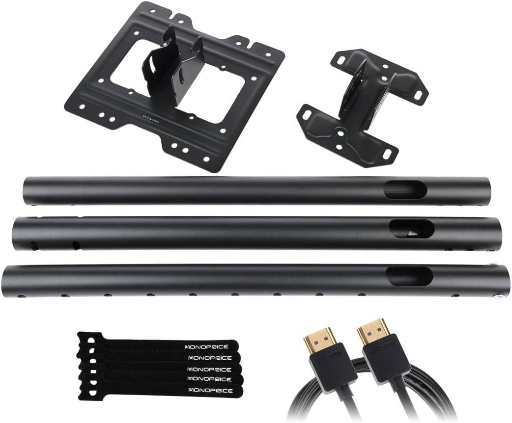 Monoprice Specialty Ceiling Mounted TV Wall Mount Bracket Extra Long Extension Range to 62.6" for 23" to 43" TVs up to 110lbs, Max VESA 200x200
