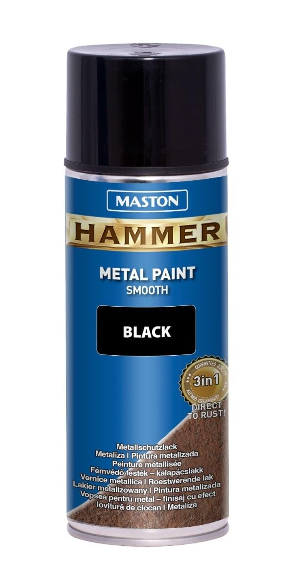 Maston Spray Paint Hammer Smooth Black 400ml