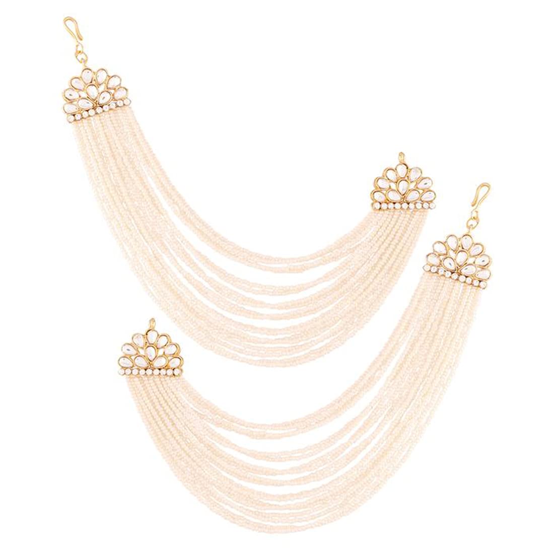 Peora Kundan & Pearls Earrings with Chain For Women Girls Indian Traditional Jewellery (White) (B09HHH98YB) Amazon Price History, Amazon Price Tracker