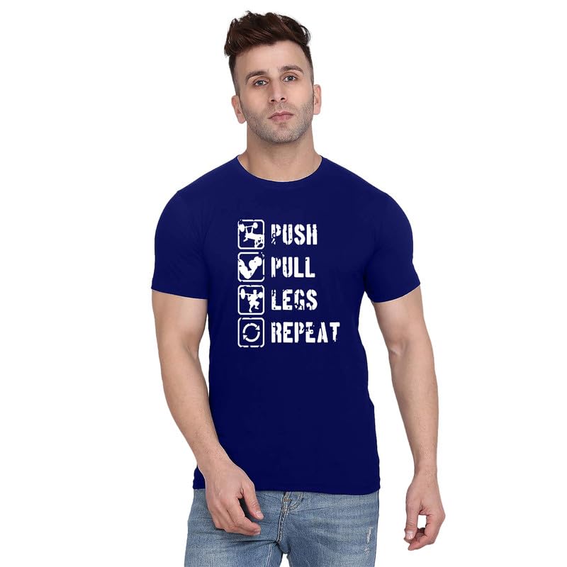 Original Way Men Cotton Half Sleeve Round Neck Push Pull Gym Motivational Printed T Shirt HSR-2463-picture-24