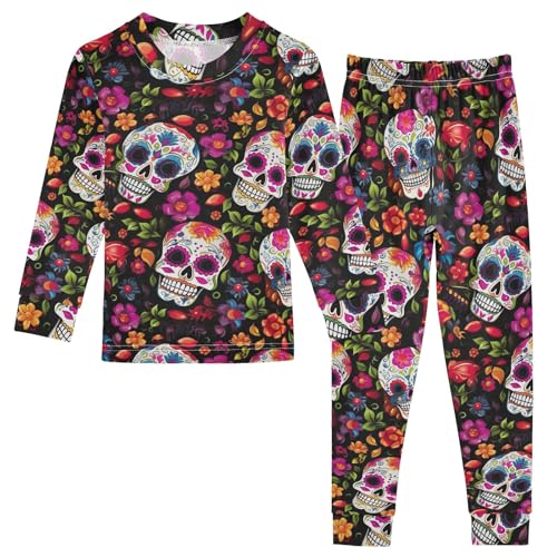 Sugar Skulls Floral Kids Girls Boys 18M 2 Piece Set Long Sleeve Fall Outfit