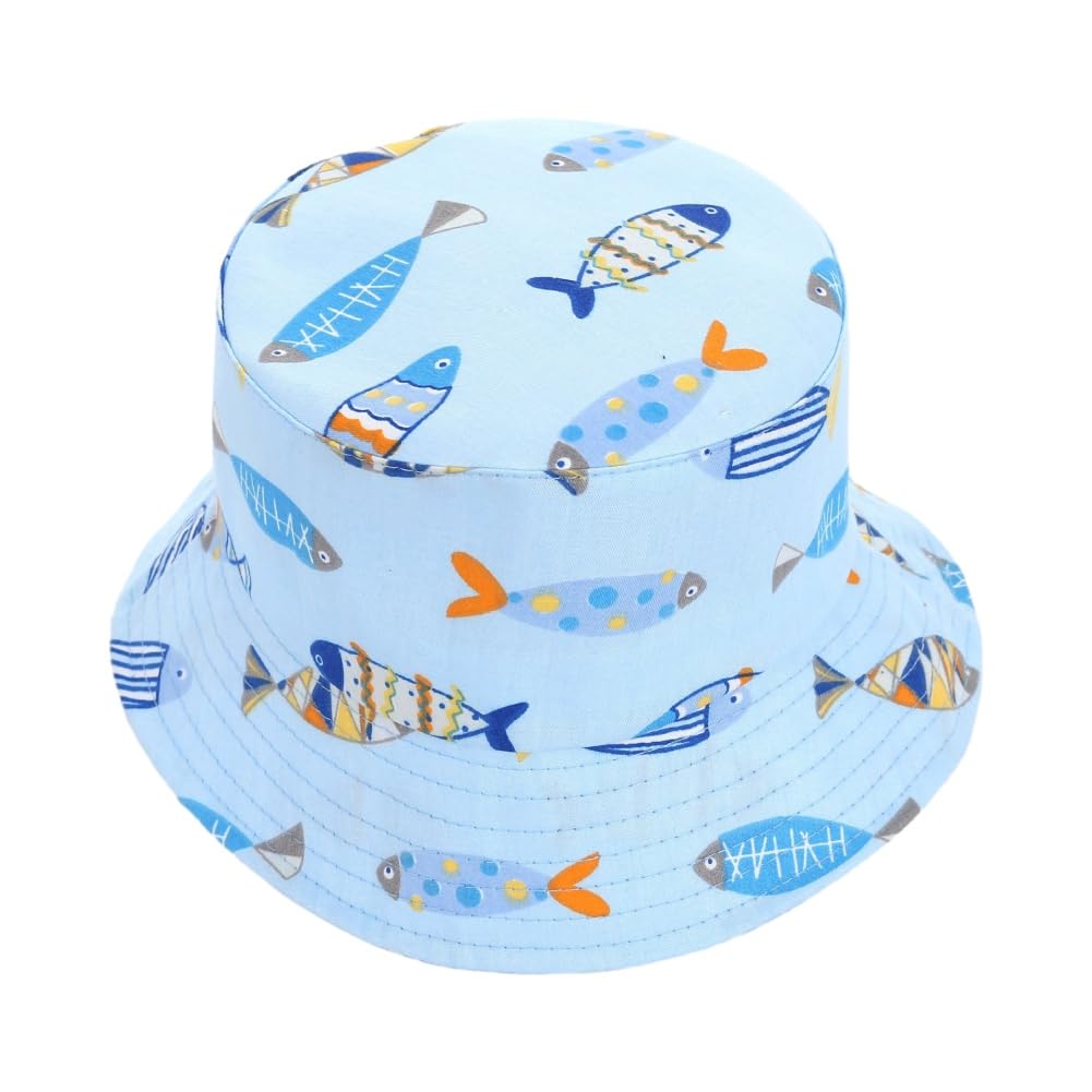 WISREMT Baby Sun Hat Dinosaurs Print Bucket Hats Sun Protective Hats Beach Caps for Toddler Boys Girls Wide Brim Camping Hat