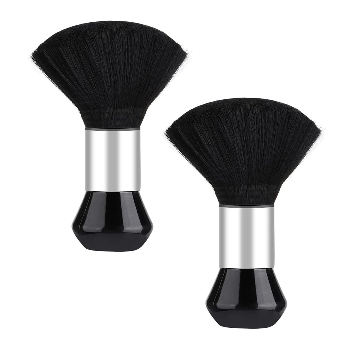 2 pezzi Barbiere Collo Spazzola, Pennello da Parrucchiere per Salone per il barbiere, per la pulizia dei capelli, per la rimozione della polvere, colore(Nero)