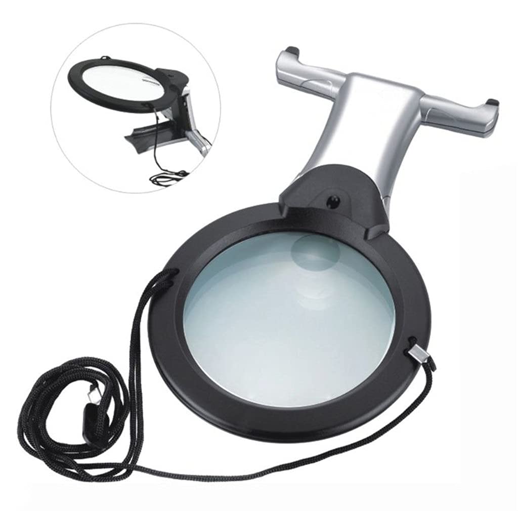 Ręczna lupa LED do czytania powiększająca soczewka na szyję biżuteria lupa 100 mm