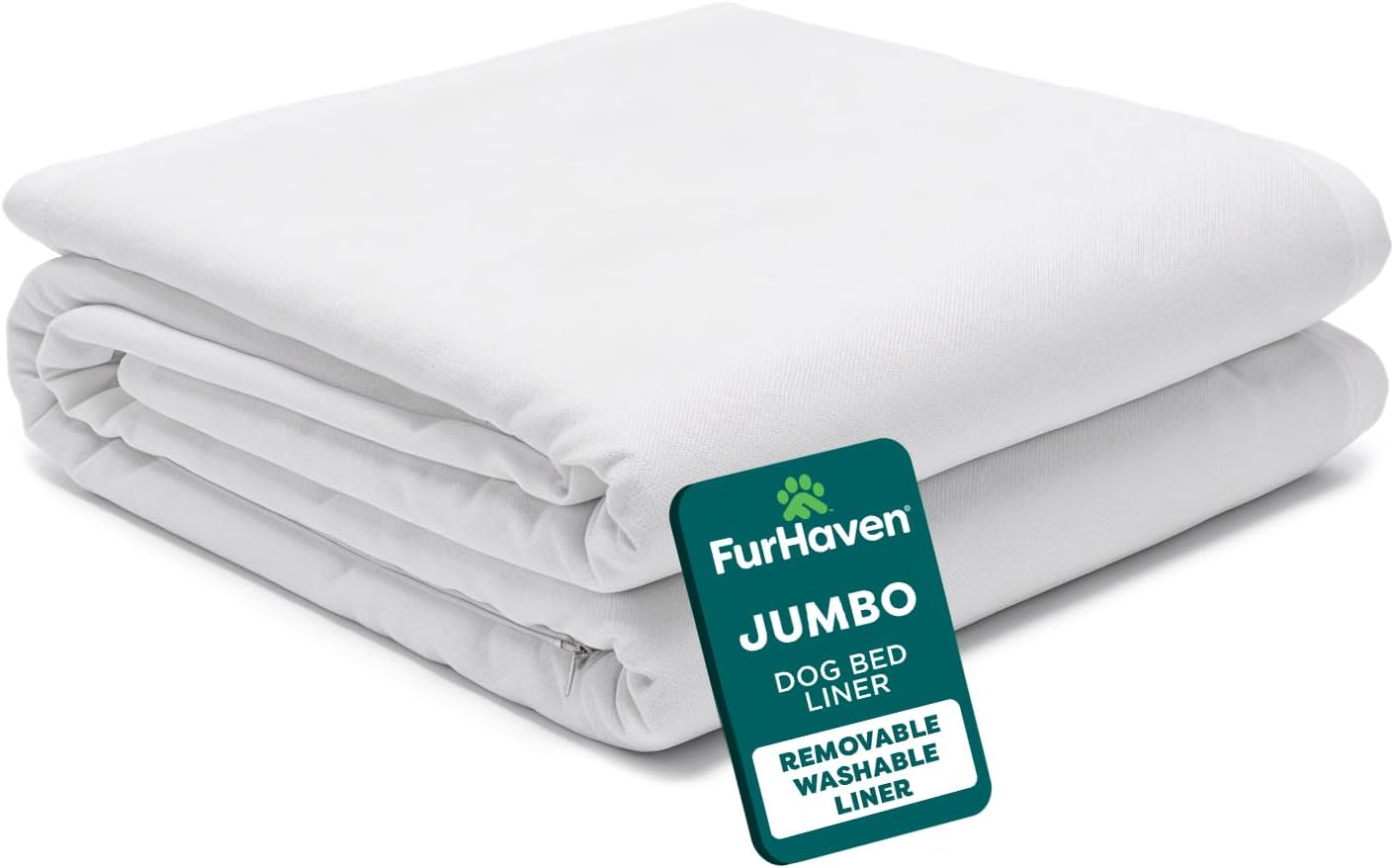 FurHaven Foam Pet Bed Liner - Waterproof Foam Mattress Liner Cover Protector for Sofa, Chaise, and Classic Cushion Dog Beds, Washable, White, Jumbo