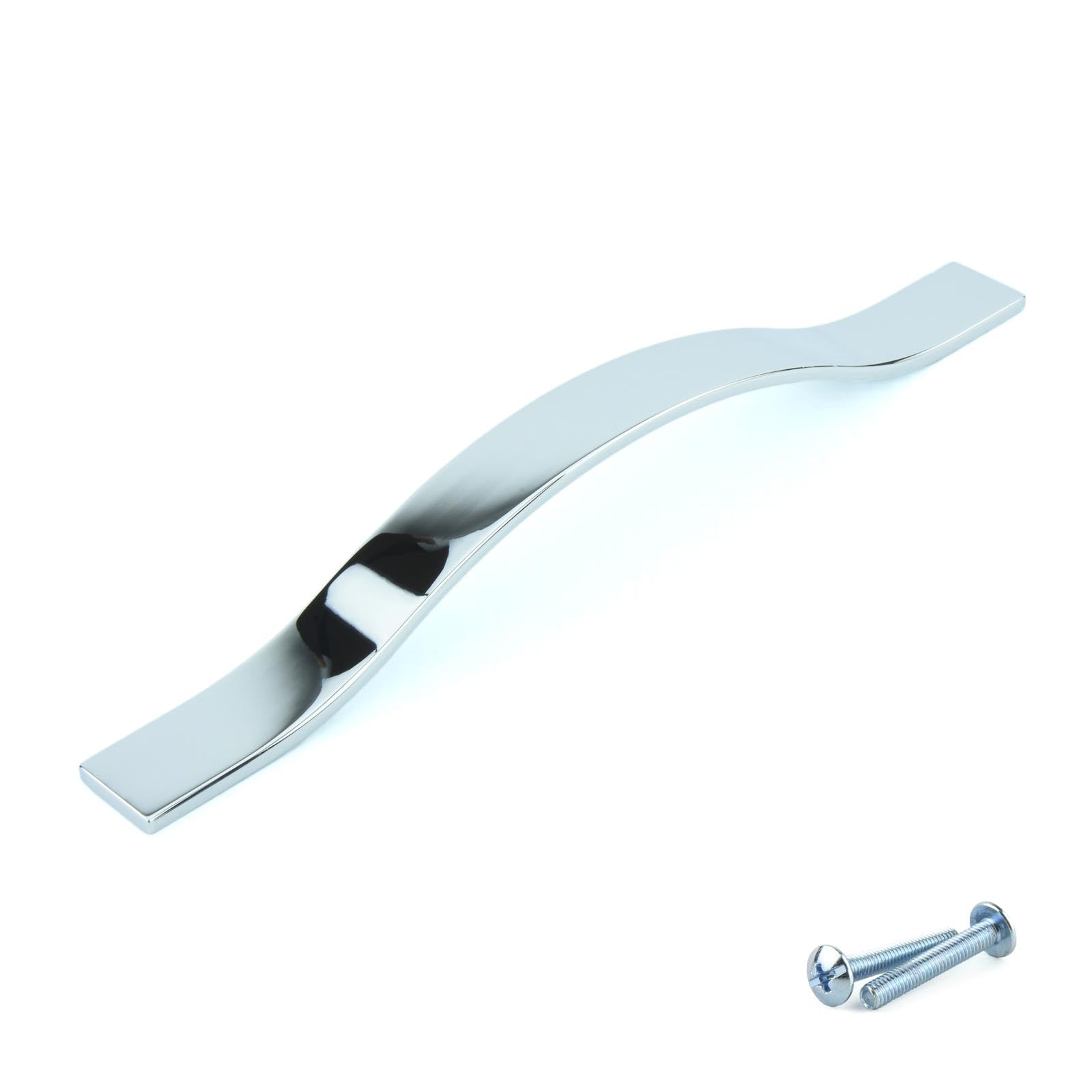 M4tec Polished Chrome Bow Pull Handle For Bedroom Furniture, Kitchen Furniture, And Cupboards - Ideal Door Handles, Wardrobe Handles, Cabinet And Draw Handles- L8 Series 128 Mm
