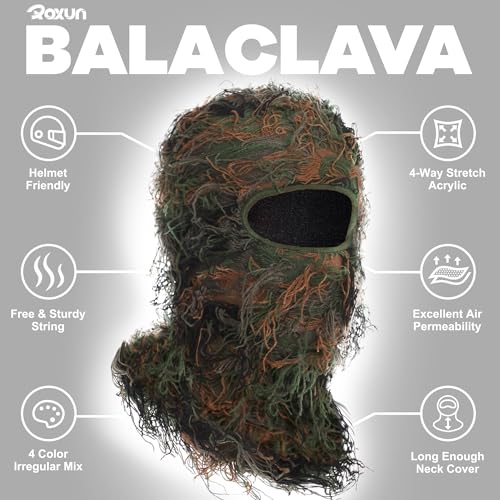 Image of ROXUN Distressed Ski Mask Balaclava, Yeat Shiesty Fluffy Knitted Full Face