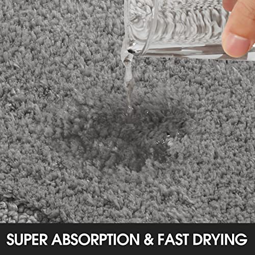 Homeideas Bathroom Rugs Sets 2 Piece, Grey Bath Mat Set For Bathroom, Absorbent Non Slip Bath Rug For Floor, Machine Washable & Super Soft Microfiber Shower Mats, 16 X 24 & 20 X 32 Inch #TOP1