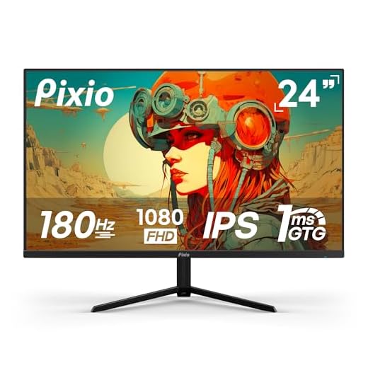 Pixio PX248 Prime V2 Black 24 inch 180Hz Refresh Rate FHD 1080p Resolution Fast-IPS Panel 1ms GTG Response Time Adaptive Sync LED Built-in Speakers Tilting Stand Gaming Monitor