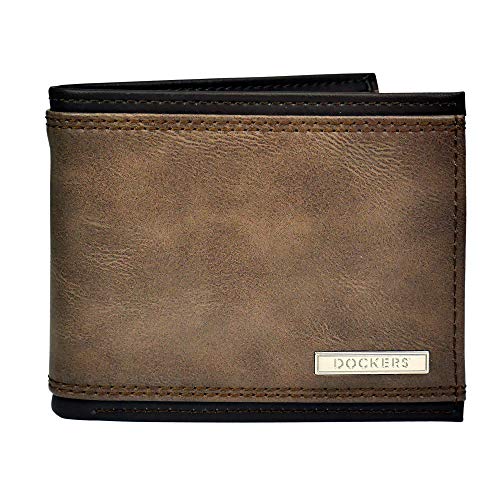 Dockers men's bifold leather wallet - thin slimfold extra capacit…