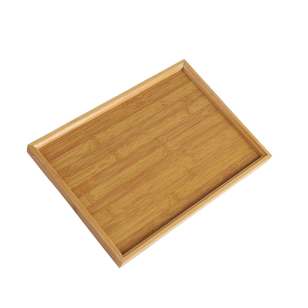 Rectangular Serving Tray for Kitchen, Party, Tea Bar - Wood Color Food Platter, 44x32x2.5cm, Durable & Crack-Resistant Tableware