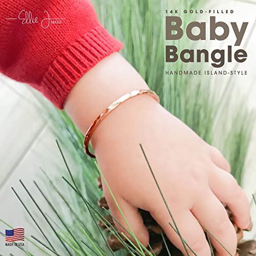 Ellie J Maui Baby Bangle Bracelet (4 Inches, Rose Gold Filled)2