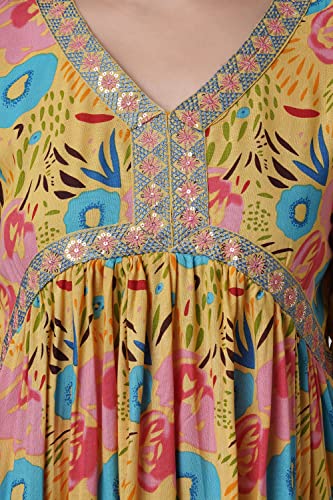 Image of Amayra Viscose Women's Embroidered Alia Cut Kurta Pant With Dupatta Set