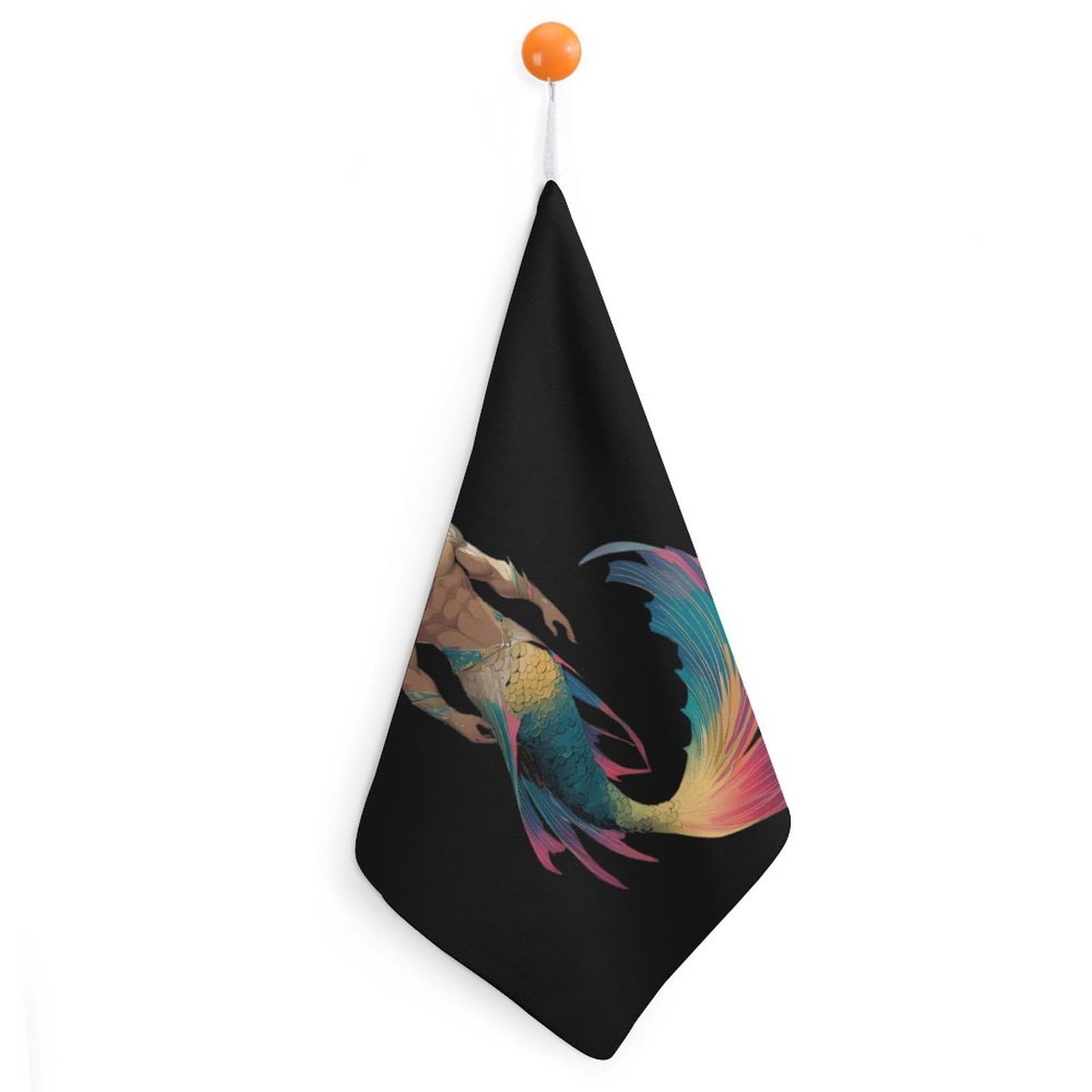 TXFBTRFSA Merman Gay Proud Hand Towels with Hanging Loop Kitchen Towel Handkerchiefs Cleaning Cloths