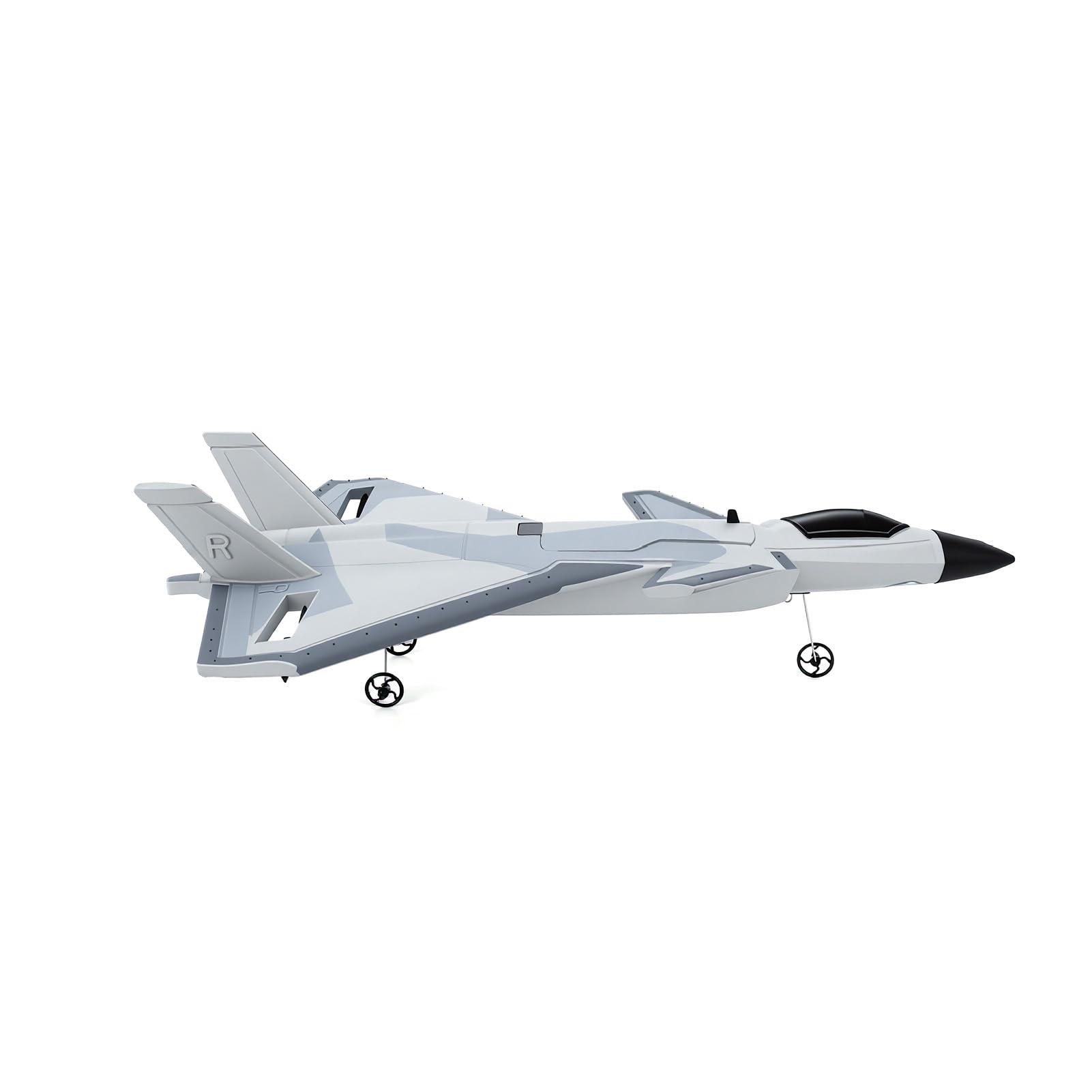 Avión RC Avión RC Controlado por Radio 2.4G 2 Canales EPP J20 Fighter Jet Toy Gyro de 3 Ejes Propulsión Trasera Doble con Baterías para Principiantes