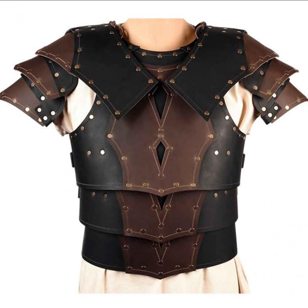 Gilet gothique et cuirasse steampunk pour déguisement de guerrier ou rôliste médiéval