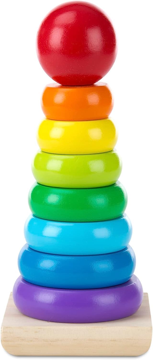 Tiny Toys Rainbow Stacker Wooden Ring Educational Toy - Wooden Rainbow Stacking Rings Baby Toy, Stacker Toys for Infants and Toddlers (Rainbow Stacker) (B0CGVN4532) Amazon Price History, Amazon Price Tracker