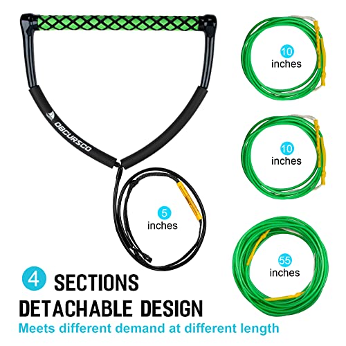 Obcursco 75Ft Dyneema Wakeboard Rope, 4 Section Watersport Rope With Eva Handle For Wakeboard, Water Ski And Kneeboard #TOP3