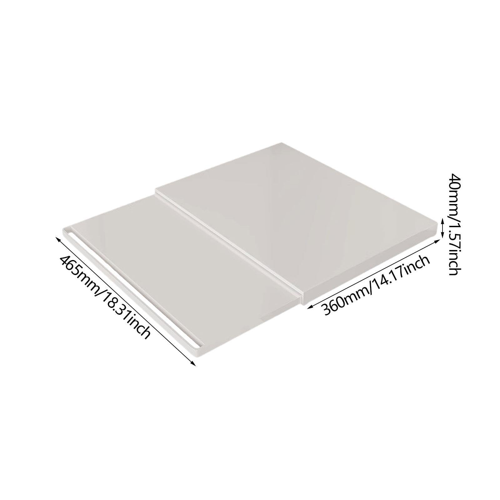 Vassoio scorrevole per caffè, vassoio scorrevole per elettrodomestici da cucina, 46,5 x 36 x 4 cm, larghezza regolabile da 36 a 62 cm, in acciaio al carbonio, bianco