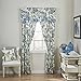 Waverly Floral Engagement Decorative Window Treatment Rod Pocket Curtains for Living Room, Double Panel, 50