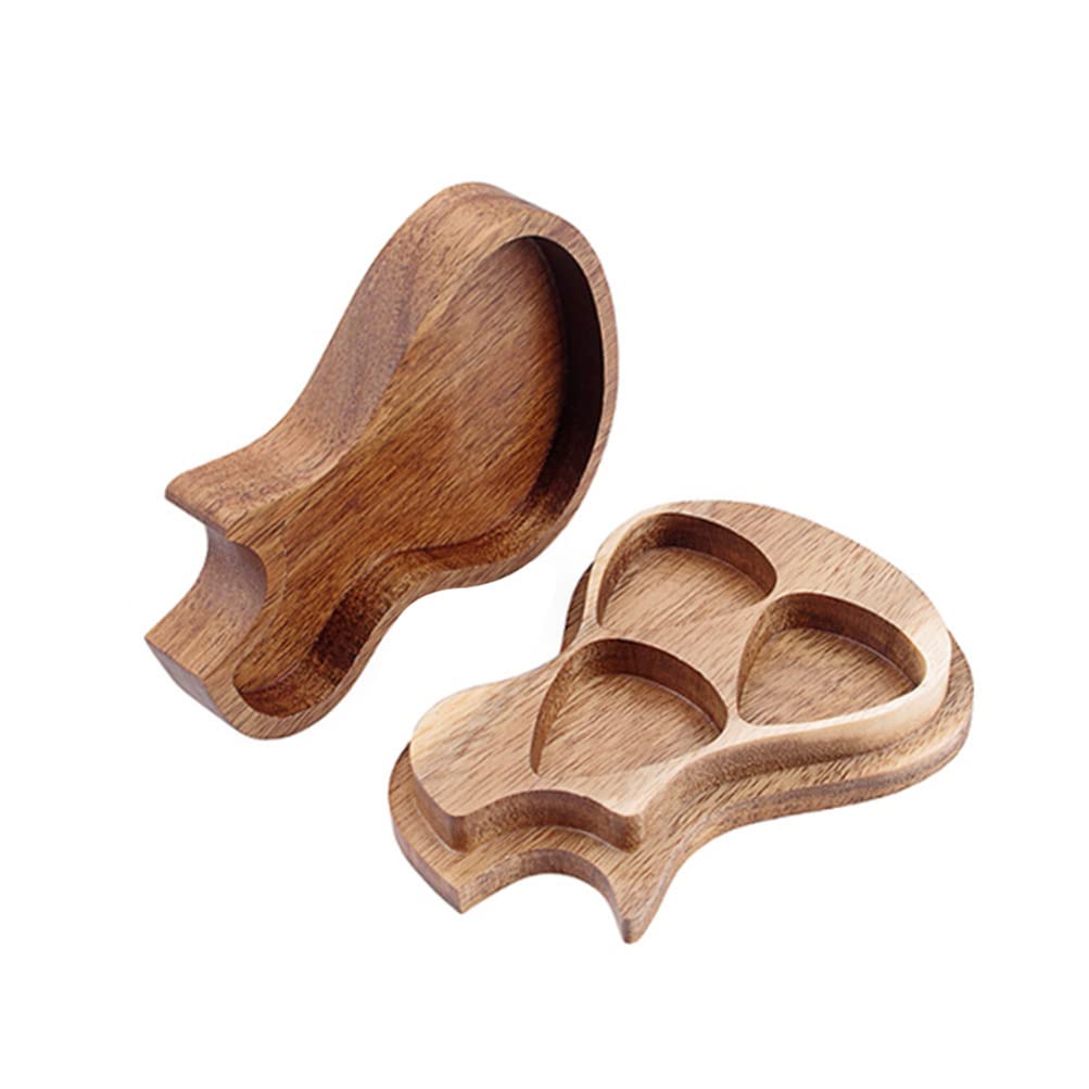 Wooden Guitar Picks Case Holder: Guitar Pick Storage Box Ukulele Bass Picks Container for Guitarist Music Lovers