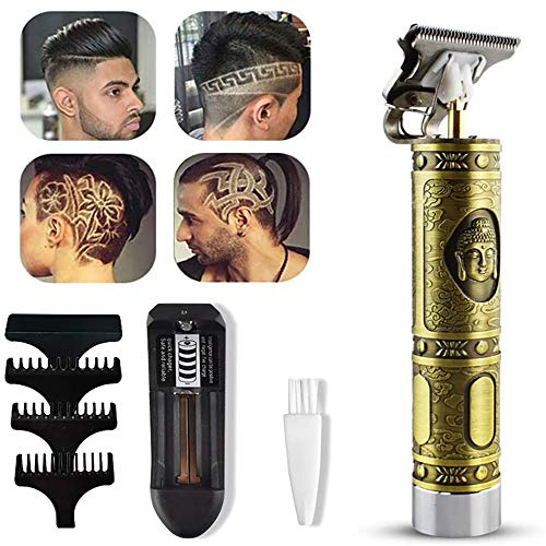 Cortadora Eléctrica de Cabello para Hombres, Máquina Cortapelo, Trimmer Eléctrico, Trimmer Profesional,USB Cortadora de pelo recargable de grabado, cizalla de empuje eléctrica