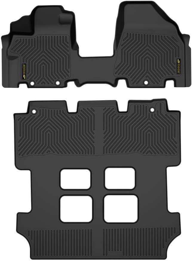 ALLGOOD TPE All Weather Car Floor Mats Compatible with Honda Odyssey 2011-2017 2PCS 3 Row Floor Liners for Car Black
