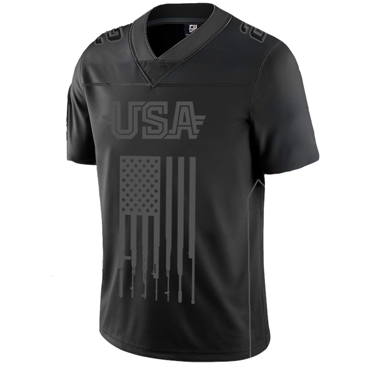 Greater Half Custom 2nd Amendment Blackout Edition Football Jersey (Small-XXXXL)