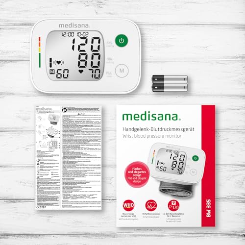 medisana BW 335 Handgelenk-Blutdruckmessgerät, präzise Blutdruck und Pulsmessung mit...