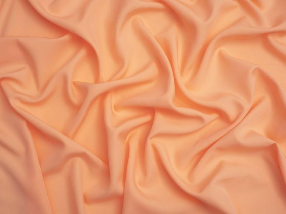 Minerva Soft Touch Crepe Fabric Bright Peach - per metre
