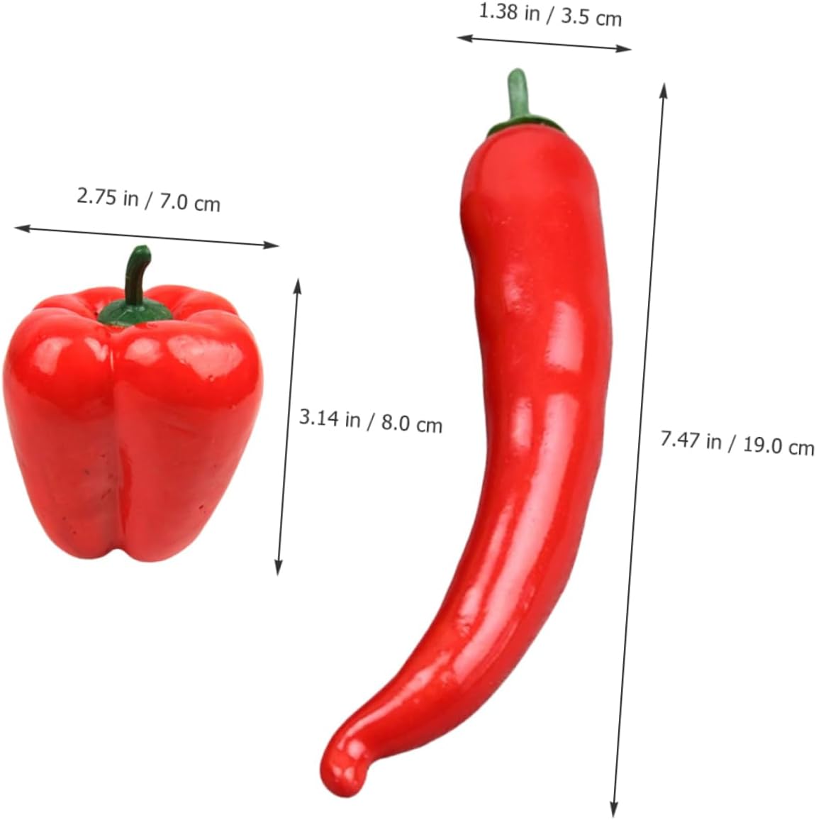 GLEAVI 25pcs Lifelike Artificial Chili Pepper Models for Home and Shop Decoration Realistic Faux Peppers for Photography Props and Display Lightweight and Portable Design