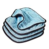 Griot's Garage PFM Dual Weave Glass Towels for Car Windows and Windshield Cleaning, Cloths for Auto Detailing, Double-Sided, Set of 4, 9