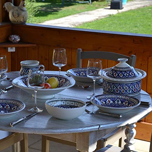 Lot de 6 assiettes creuses Bakir bleu - D 24 cm