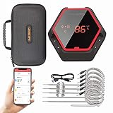 Inkbird 150ft Bluetooth-Grill-Thermometer IBT-6XS with Carry Case,Digital Wireless BBQ Thermometer,