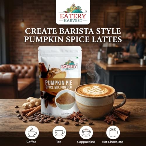 Image of EATERY HARVEST by Saipro Pumpkin Pie Spice Powder 100 Gm, Diabetic friendly For Classic Pumpkin Pie latte, Apple Pie Spice | Cookies| Beverages| Lattes|Smoothies| Hot Chocolates All Natural, No added Sugar