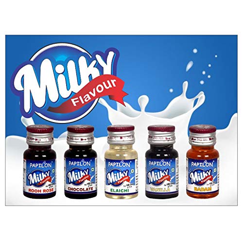 Papilon Milky Flavours 20ml x5bottles ( Vanilla, Chocolate, Badam, Rose, Elaichi) (B07XG9VPW9) Amazon Price History, Amazon Price Tracker
