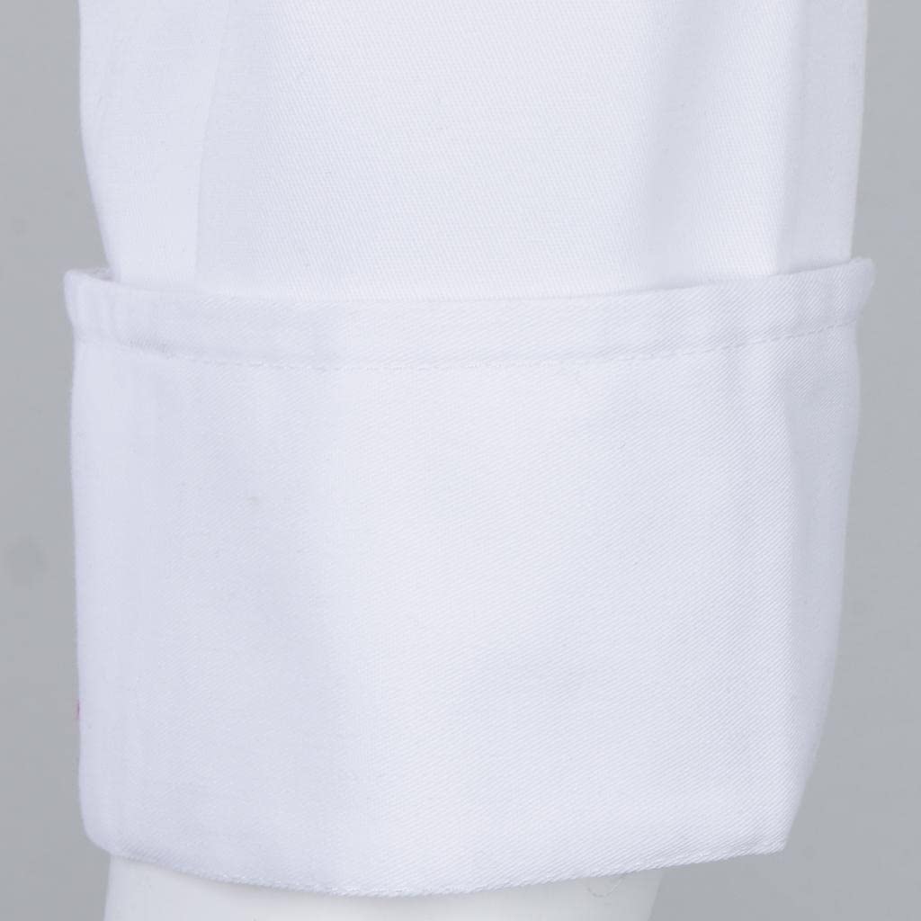 Qianly Kochjacke Herren Damen Langarm Kochkittel Servicebekleidung mit Thermometertasche Einreihig Aus Strapazierfähigem Polyester Spandex für Hotel Küche Ga