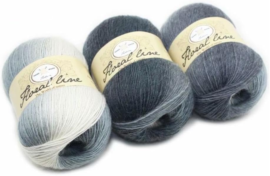 3 Balls Total 10.5oz Space Dyed Yarn Premium Wool Blend Rainbow Yarn - Ideal for DIY Knitting & Crocheting Hats, Scarves, Shawl (214)