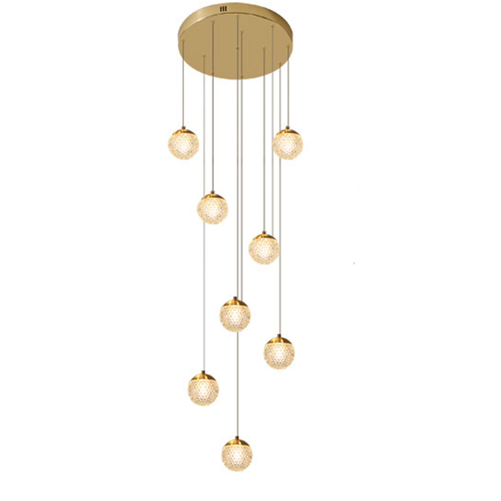 THKSGIV Staircase Chandelier Long Pendant Light Duplex Building Large Living Room Villa Hollow Modern Minimalist Lamp,8 Heads,White