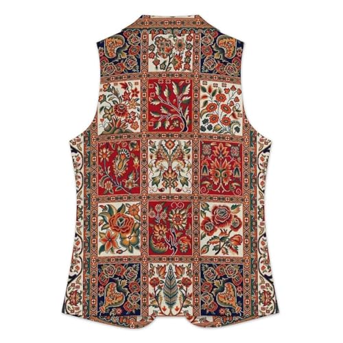 Boho FloralFashionable Slim Fit Women's Suit Vest, Simple And Versatile Professional Vest3