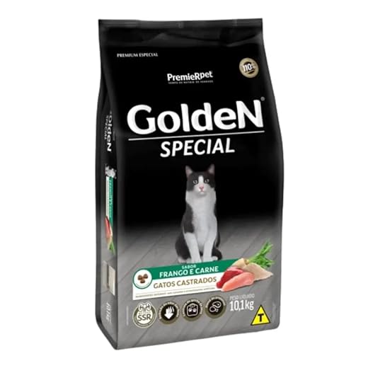 Ração Golden Special Gatos Castrados Frango e Carne 10.1kg