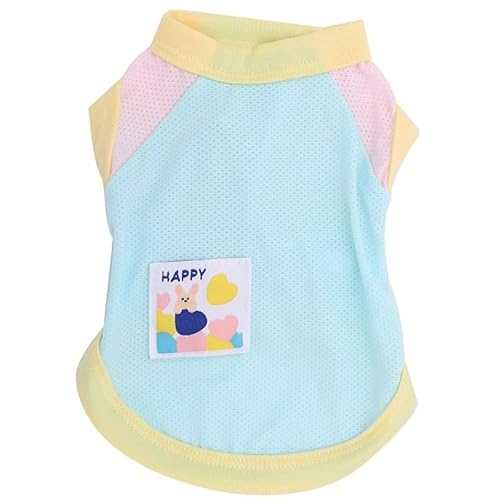 AttRex 犬の服 ひんやり タンクトップ 接触冷感 薄手 UVカット 春夏服 涼しい 通気性 ドッグウエア tシャツ 小型犬 中型犬 わんこ服 猫服 熱中症対策 日焼き防ぐ 洋服 散歩 お出かけ ペット用品 (M,ブルー)