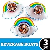 BigMouth Inc Inflatable Pool Party Drink Floats - Happy Rainbows 3 Pack!