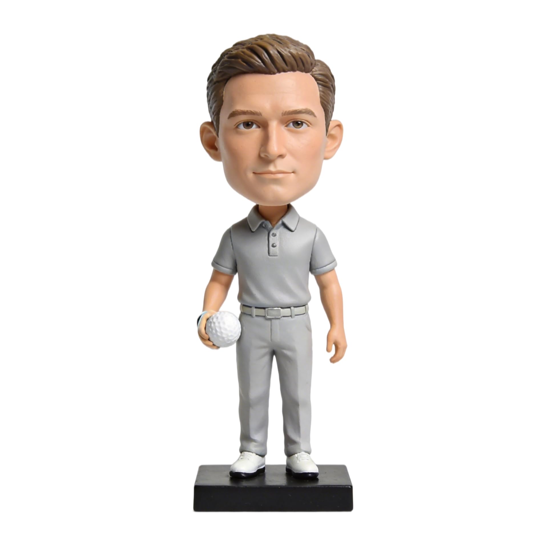 Figura 3D personalizada de cabeza bobble, figura 3D de la foto de los hombres de golfista, figura deportiva con pelota de golf para decoración de escritorio en casa, oficina, regalos para