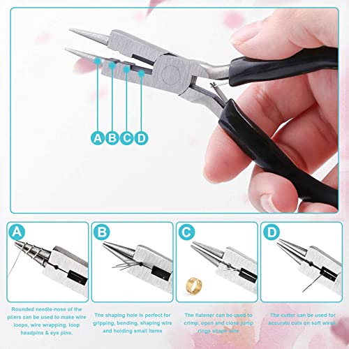Image of 3Rolls 20 /24 Gauge Silver Wire with 4 in 1 Jewelry Pliers, Modacraft Tarnish Resistant 20 Gauge Craft Wire 24 Gauge Jewelry Wire for Jewelry Making Supplies and Craft