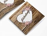  Rustikale Hochzeitskarte – Einladungskarte in Holz-Optik – Vintage Blumen Einladung für deine Hochzeit – Hochzeitseinladungskarte mit Druck und deinem Bild (20)