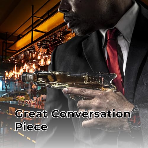 Premium Gun Decanter Set with Glasses – 1000ML Whiskey Decanter with Wooden Base – Perfect for Bourbon, Scotch, Vodka, Rum & More – Unique Gift for Men! - Image 7