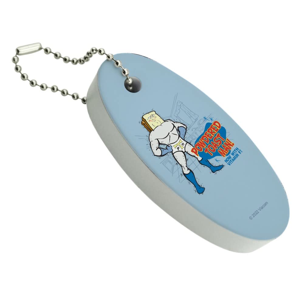 GRAPHICS & MORE Ren and Stimpy Powdered Toast Man Floating Keychain Oval Foam Fishing Boat Buoy Key Float, Multi, One Size
