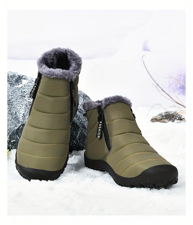 Cozy Fleece-Lined Men's Winter Snow Boots - Easy Zip, Non-Slip2